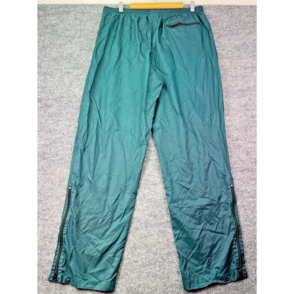 Vintage Helly Hansen Rain Pants XL Green Packable Waterproof Shell Ankle Zip